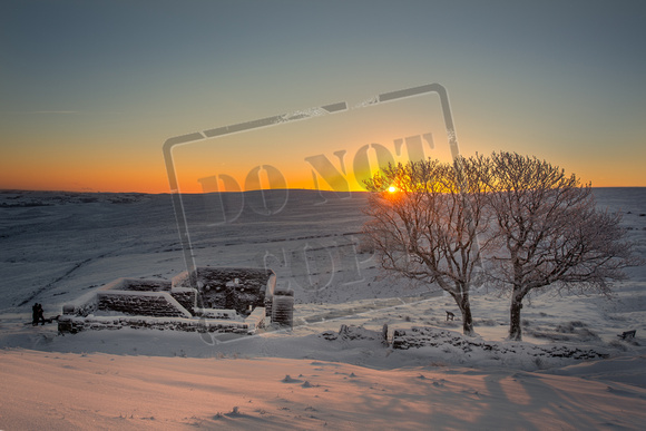Snowy Sunrise at Top Withens